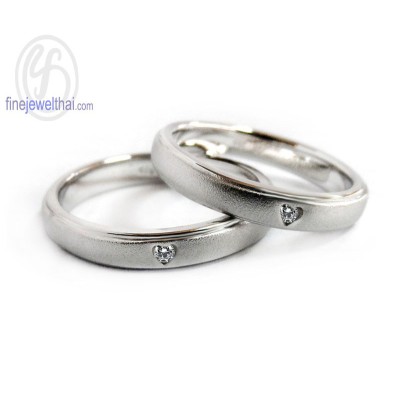 แหวนคู่ แหวนคู่เงินแท้ แหวนเพชร แหวนเงินแท้ แหวนหมั้นเพชร - RC30120dim